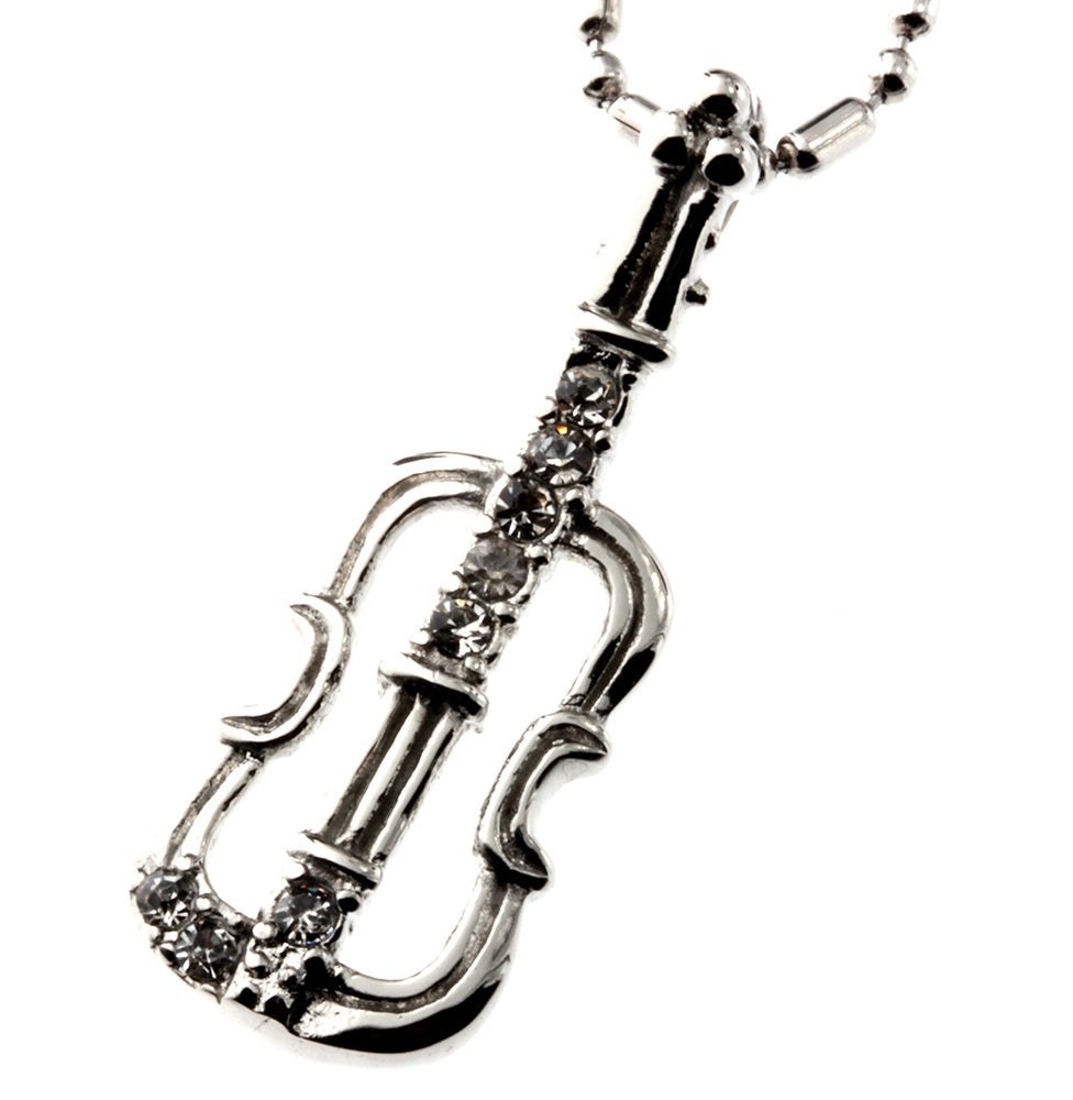 Violin with Crystals Pendant