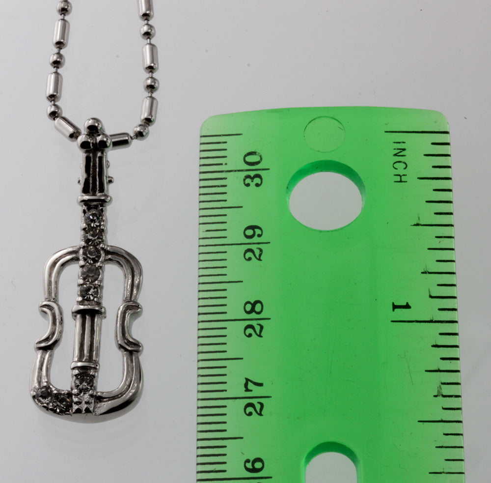 Violin with Crystals Pendant