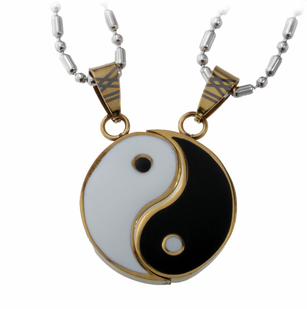 Yin and Yang Stainless Steel Pendant Set